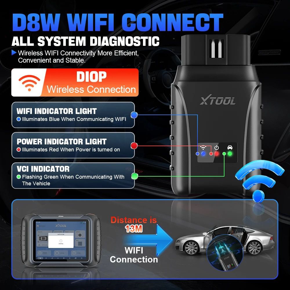 XTOOL D8W WIFI OBD2 Scanner Car Diagnostic Tool