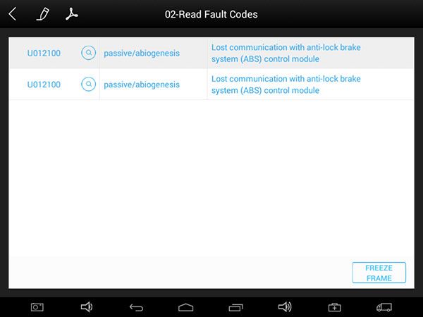 XTOOL EZ300PRO read fault codes