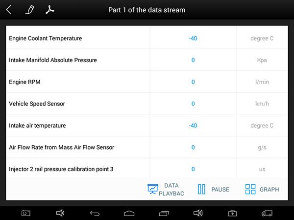 XTOOL EZ300PRO read data stream