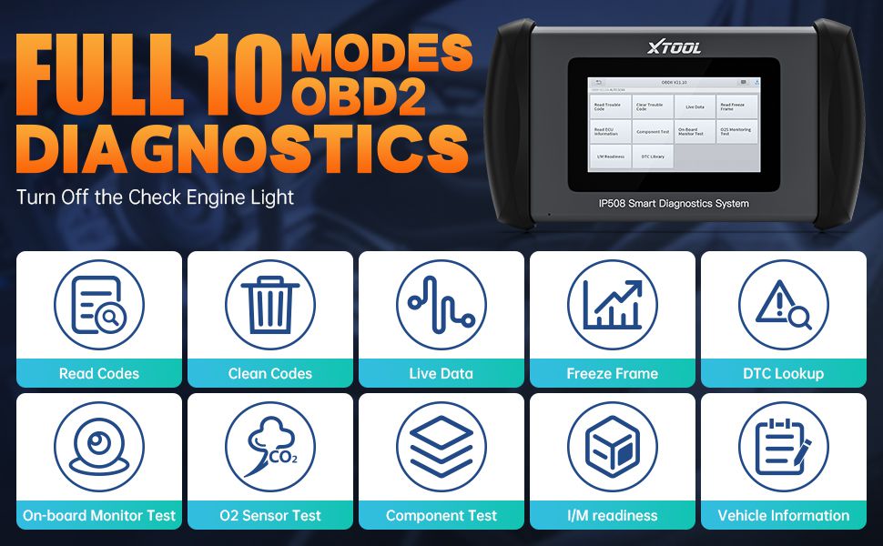 XTOOL InPlus IP508 OBD2 Scanner Diagnostic Tool with 6 Services