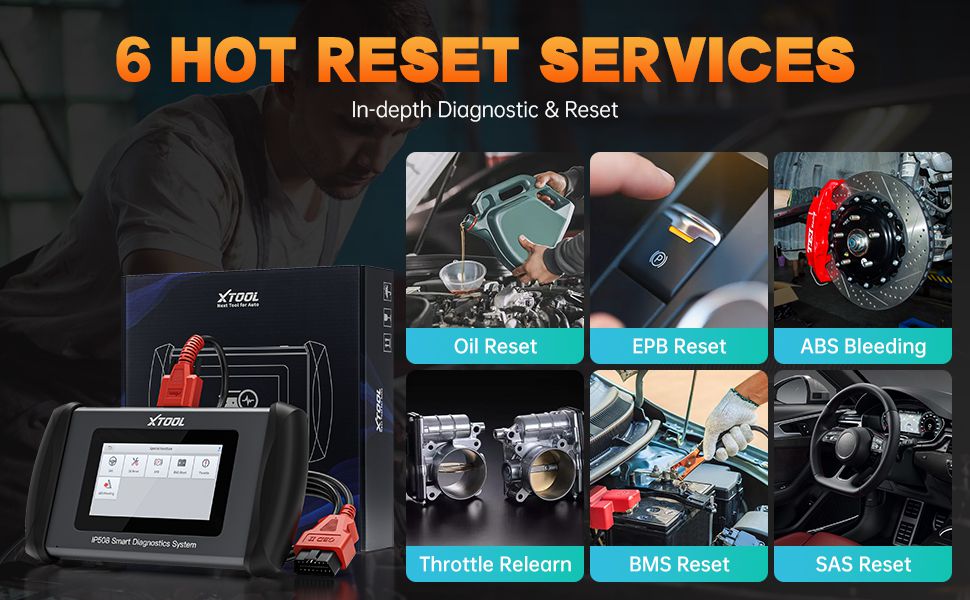 XTOOL InPlus IP508 OBD2 Scanner Diagnostic Tool with 6 Services