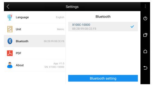 x100c bluetooth setting