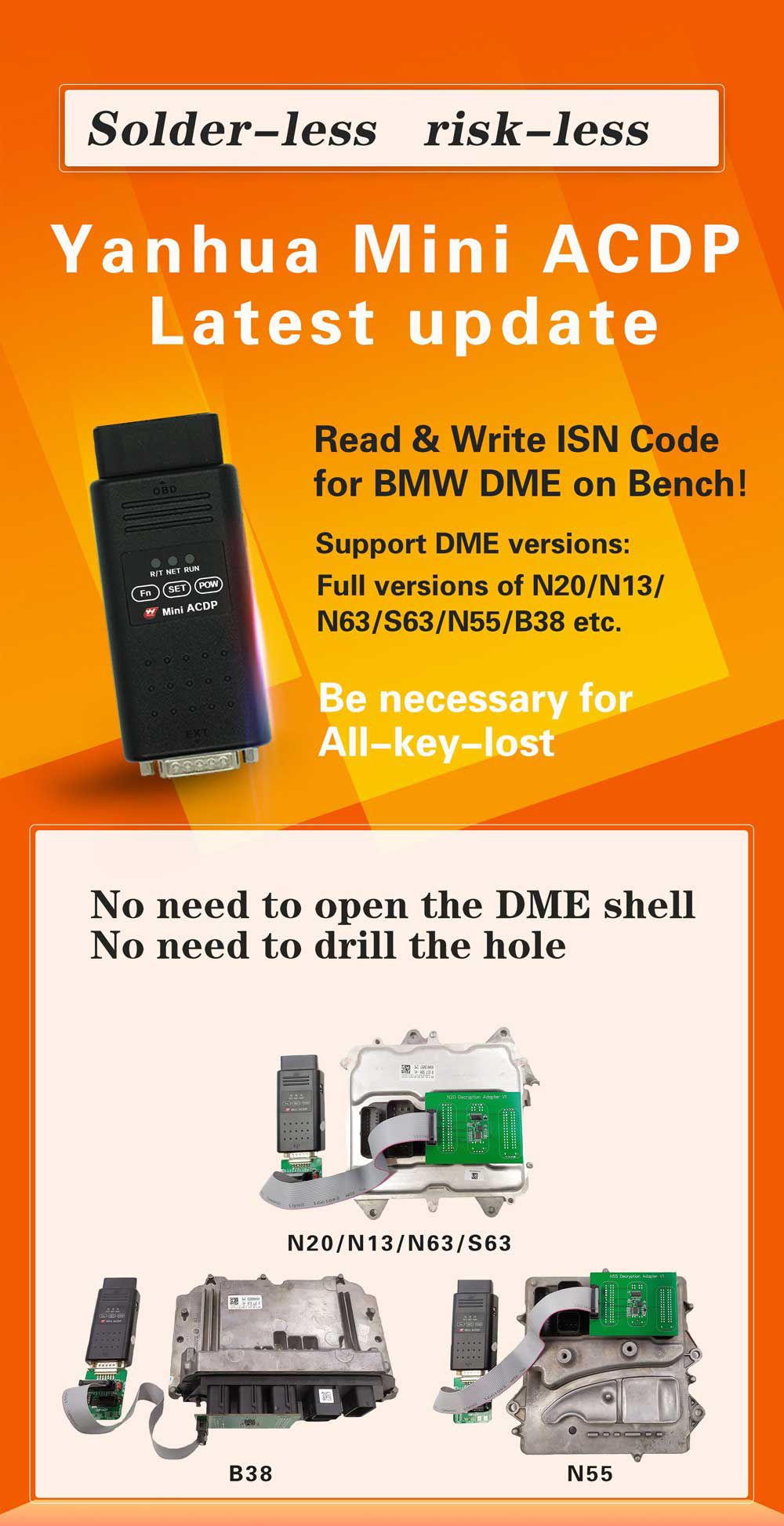 Yanhua Mini ACDP DME N55 N20 B38 adapter